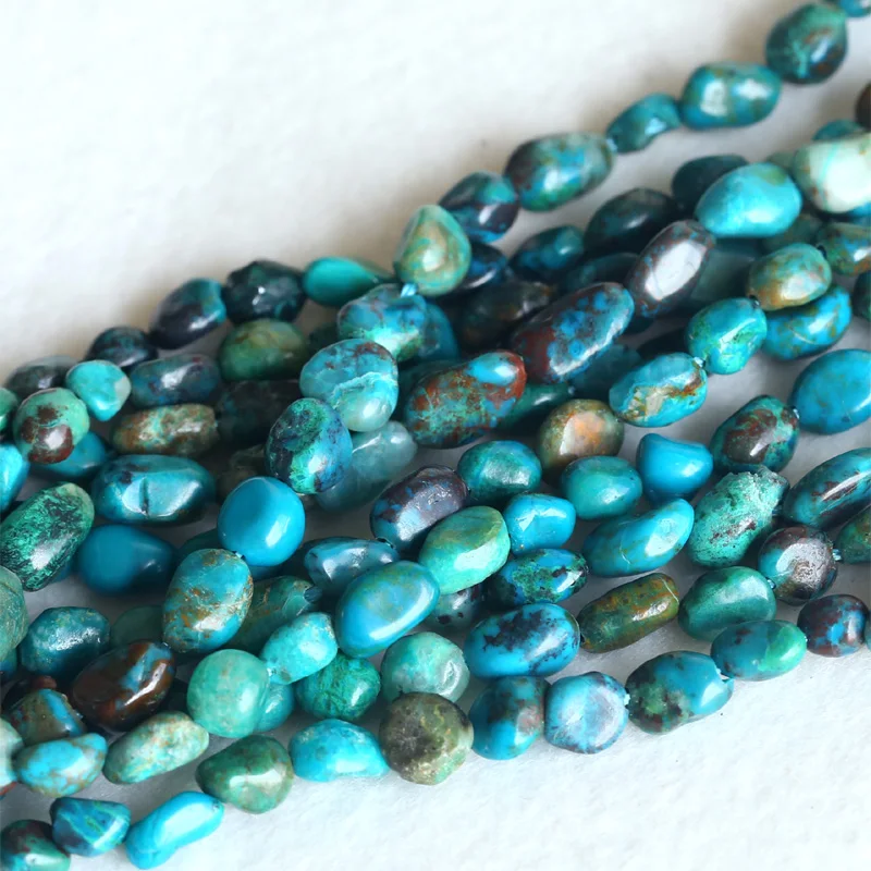 

Discount High Quality Genuine Blue Green Chrysocolla Nugget Loose Beads Free Form 5-6 Fit Jewelry Necklace Bracelets 15" 04140