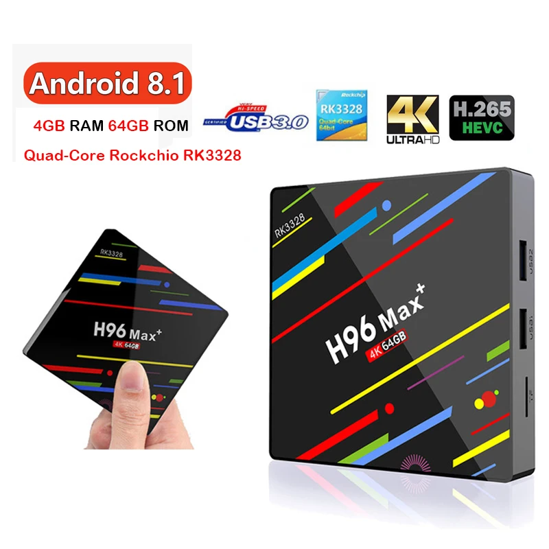 

4GB RAM 64GB ROM H96 Max + TV Box Android 9.0 RK3328 Quad Core Mini PC 2.4Ghz/5Ghz Wifi HDMI H.265 4K Smart Media Player H96 Pro