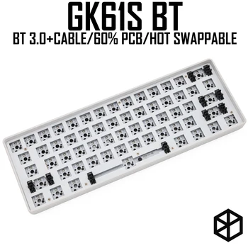

gk61s gk61 dual mode bluetooth 3.0 and cable 60% custom mechanical keyboard rgb switch leds hot swapping socket type c pcb case
