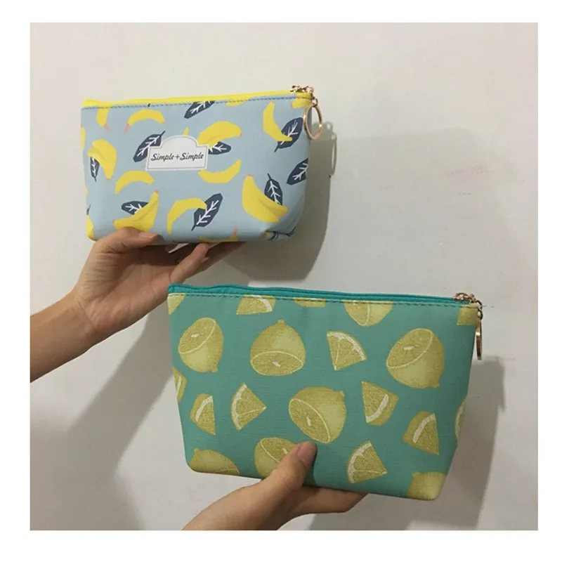 جديد الفاكهة التجميل حقيبة الإناث لطيف حقيبة ماكياج محمولة كيس التخزين المنظم سفر المكياج حقيبة الوظائف حقيبة غسل أطقم