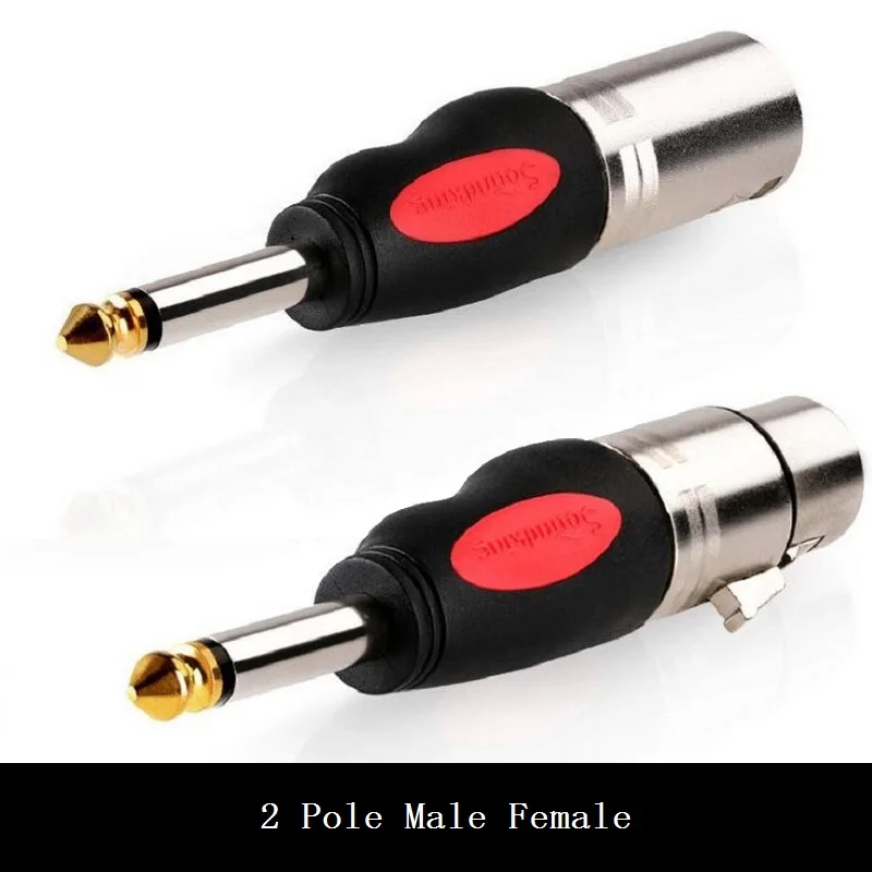

Gold plated 2/3 Pole 6.35mm male to 3Pin XLR female/male Audio Signal Converter Plug Mic Microphone CANNON Connector Plug