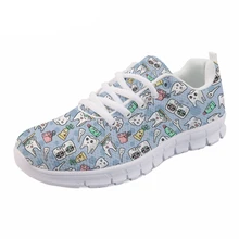 Бесшумные дизайнерские милые кроссовки на плоской подошве с рисунком дантиста для женщин; Модные женские легкие удобные прогулочные туфли из сетчатой ткани