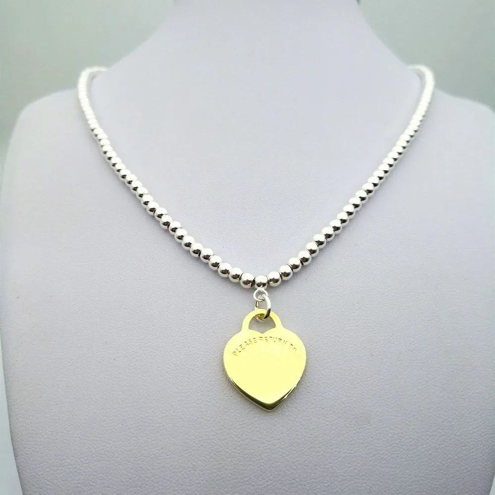 

1:1 TIFF100% sterling silver 925 French fashion original original classic simple heart-shaped ladies charm necklace gift