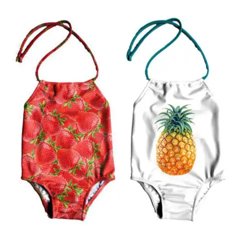 

Sweet Baby Girls Strawberry Pineapple Strap Bodysuit Swimsuit Kid Bikini Bathing Holiday Beachwear Summer Costume