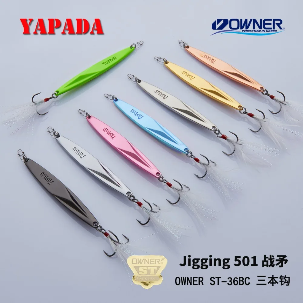 YAPADA Jigging 501 копье войны 10 г/15 г усиленный тройной крючок 73 мм/83 мм перо разноцветные