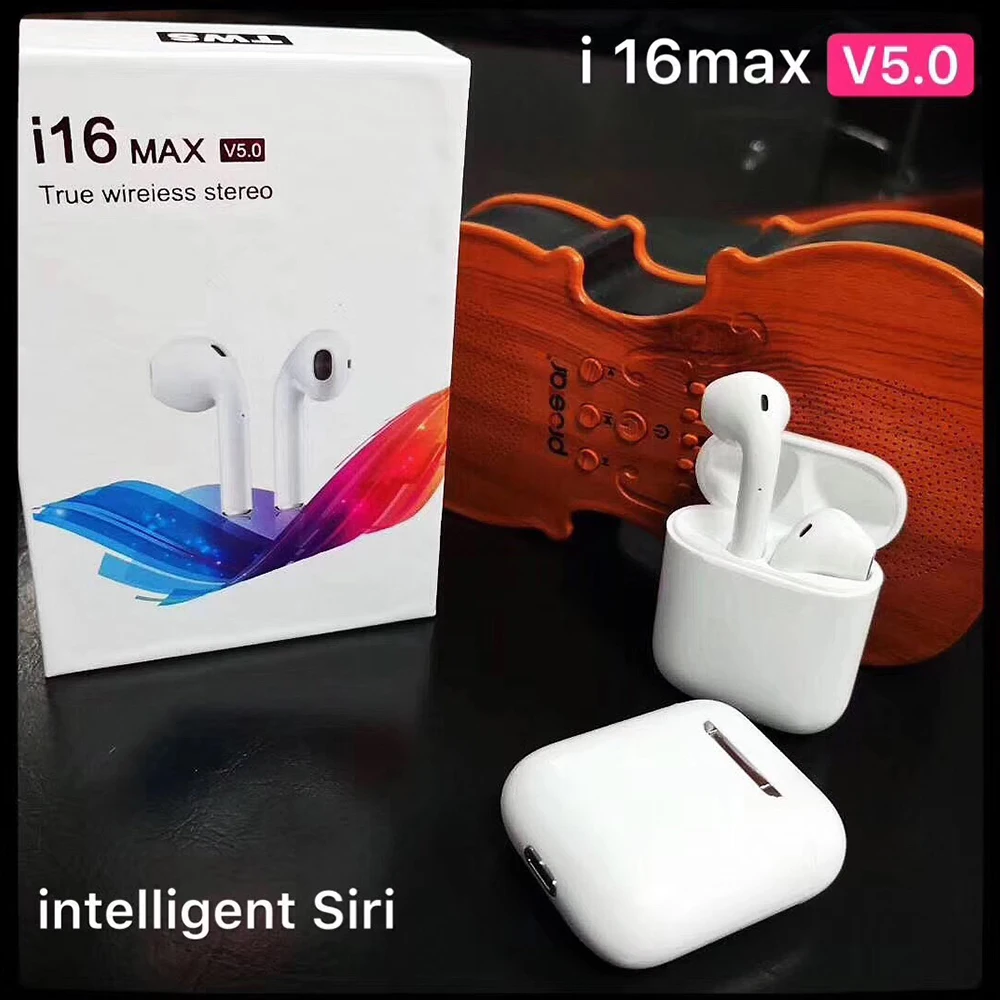 

2019 New i16 max tws wireless earphones popsocket for mobile phones APTX headphones with charging box PK i12 i13 i10 i18 tws