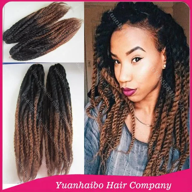 Cheap Price 20in Folded 1b 4 Two Tone Marley Braid Hair Ombre
