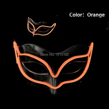 

Sound activated glowing EL wire Masks Halloween Fox Mask luminous Festival LED Glowing Party DJ dance Carnival Masks accessories