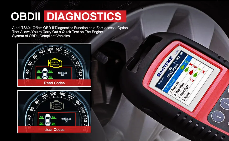 AUTEL MaxiTPMS TS601 TPMS активатор давления в шинах полная активация программирующий
