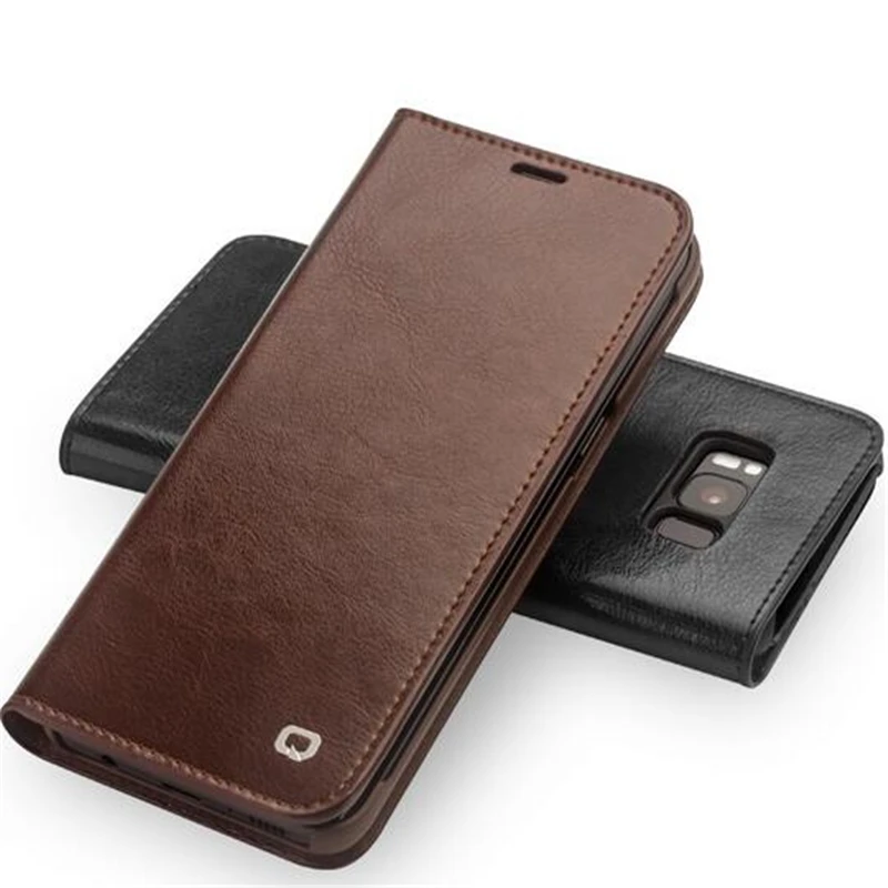

QIALINO Leather Case for Samsung Galaxy S8 & S8 Plus Genuine Leather Bag Flip Wallet Ultra Thin Cover for Samsung S8 & S8 Plus