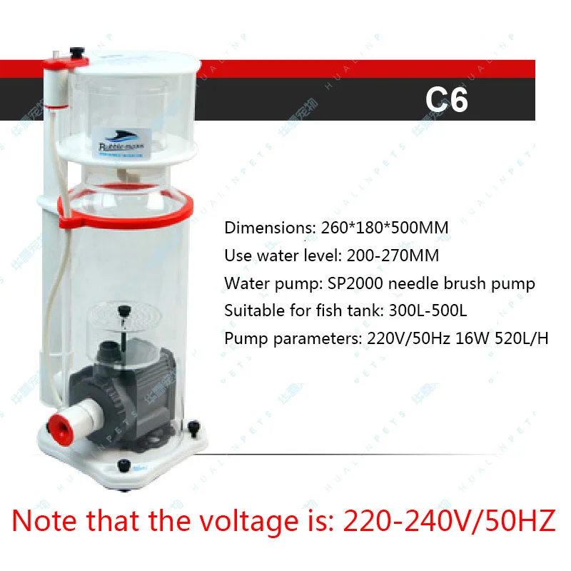 Bubble-маг сепаратор протеина коралловый цилиндрический фильтр аквариумный скиммер аквариум C3 C3+ C3.5 C5 C5A C5.5 C6 C7 C9 - Цвет: C6