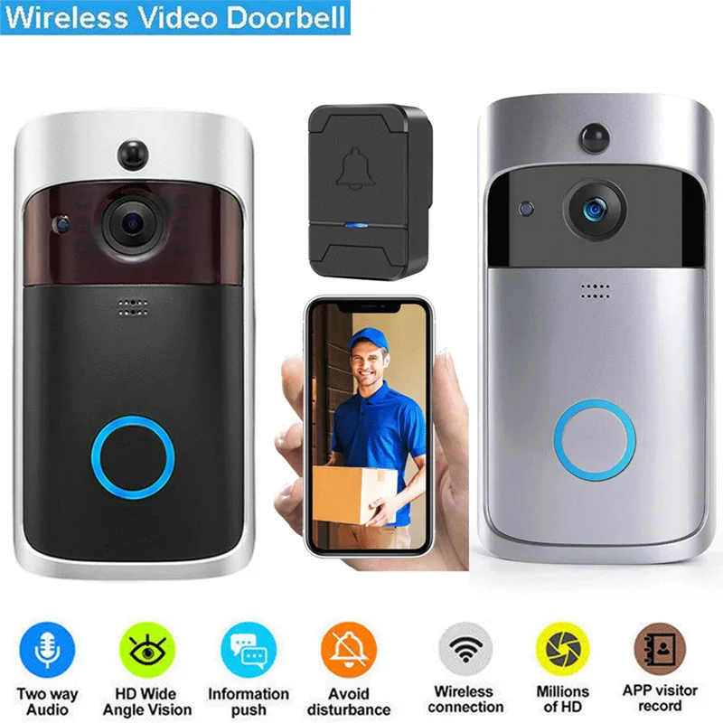 

Smart Wireless WiFi Video Camera Door Phone Doorbell Intercom Home Security