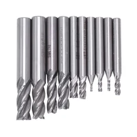 end mill 10pcs 4 חליל End Mill ליישב." Shank High Speed ​​פלדה כרסום קאטר כלי הגדר 1.5 / 2/3/4/5/6/7/8/9 / 10mm (2)