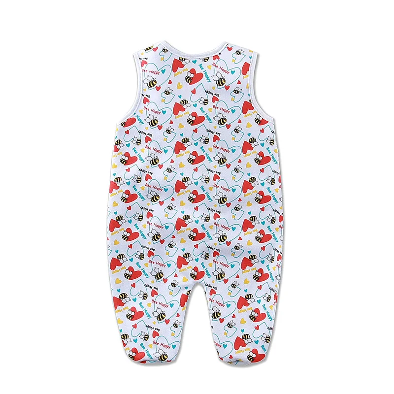 Baby Sleepsuit Little Q baby boys cotton blend sleeveless one piece jumpsuit newborn girl winter spring fleece hot footie with button