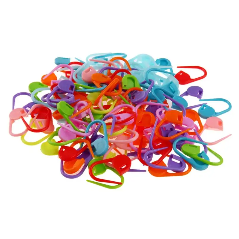 

100Pcs/Lot Plastic Locking Stitch Marker Colorful Lock Pins Ring Markers for Knitting Needle Clip Craft DIY Sewing Accessories