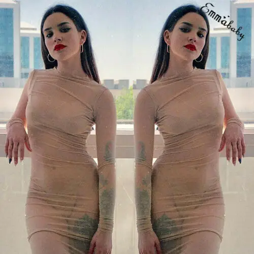 

Women Mesh Sheer Bodycon Dress Ladies Sexy Party Evening Ball Short Dress Women's Sexy See Through Mesh Clubwear Party