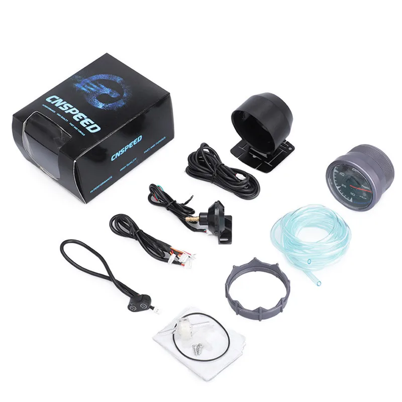 1pcs 2"/52mm Vacuum Intake Gauge 7 Color LED 12V Mini Universal Meter Auto Accessories Professional Car Sensor Meter Pointer