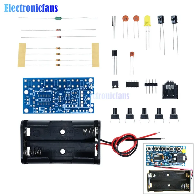 76mhz 108mhz wireless stereo fm radio kit audio receiver pcb fm