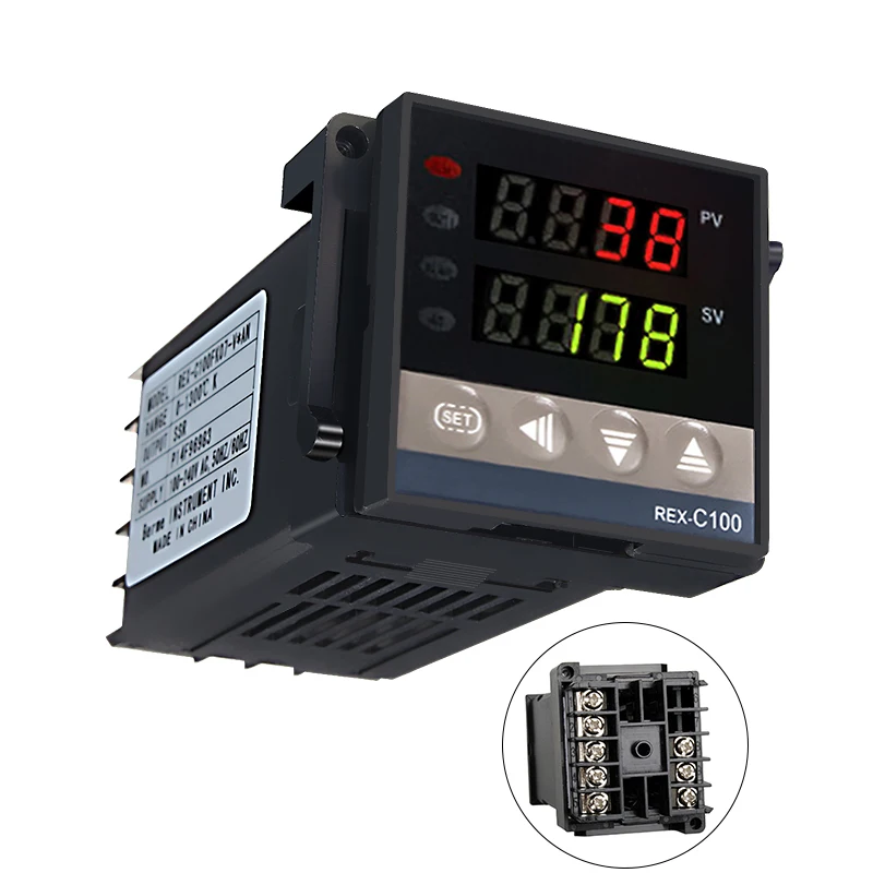 Temperature Probe Alarm REX-C100 110V to 240V 0 to 1300 Degree Digital PID Temperature Controller Kits with K Type Probe Sensor ► Photo 2/6