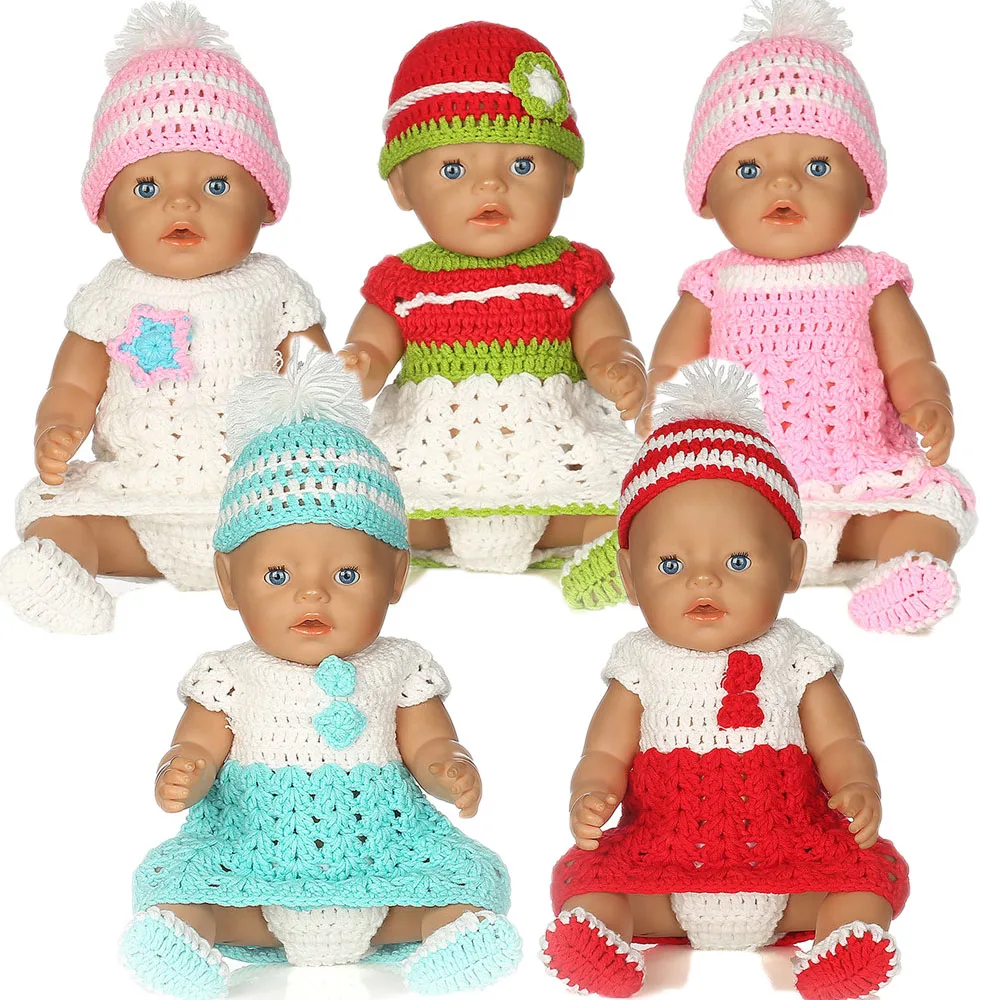 

1Set Doll Clothes=Hat+Dress+Underpants+Socks Doll Clothes Wear fit 18 inch American Doll & 43cm Born Doll Best Birthday Gift