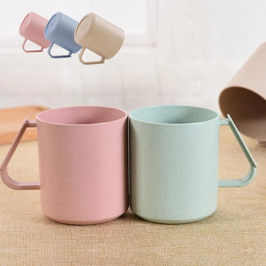Creative Brush Teeth Cups Wheat Straw Rinse Couple Toothbrush Cup Teeth