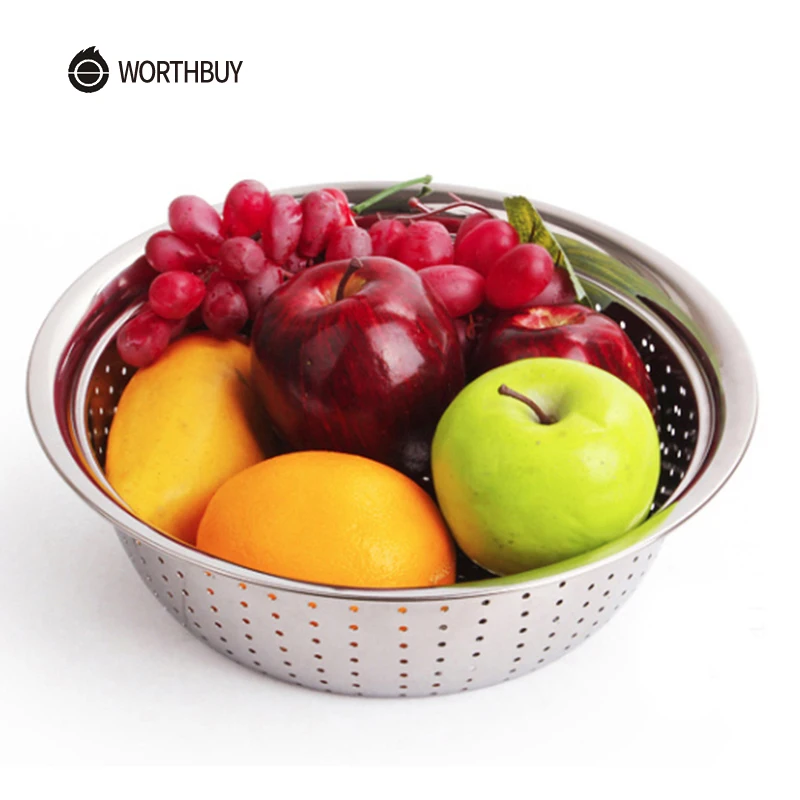 WORTHBUY Chinese Stainless Steel Colander Kitchen Fruit