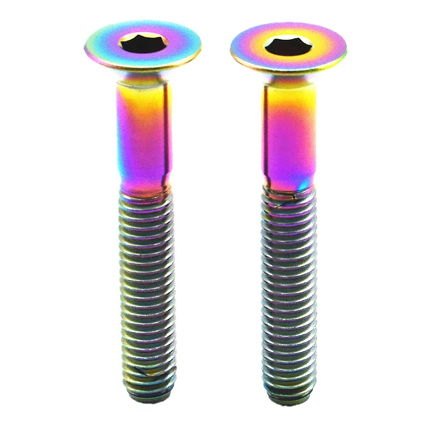 

Titanium Bolt for Bicycle Modified M6 x10 15 20mm Grade 5 Ti Bolts Gold Color Flat Head Titanium Screws Ti Fastener 6 pcs