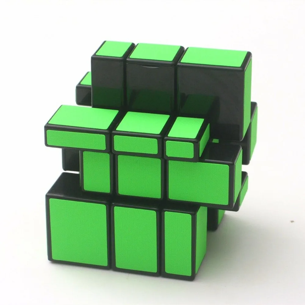 Z-Cube 3x3x3 зеркальная поверхность скорость магический куб Асимметричный Твист Головоломка Куб зеленый стикер интеллект рождественские Игрушка Головоломка ABS