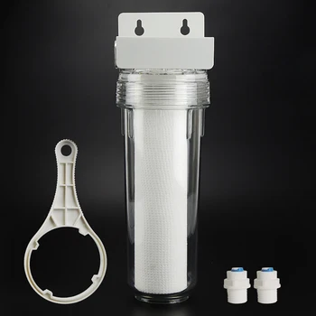 

10 inch transparent PET filter bottle PP pre-filter for Water purifier protector 35 kg explosion-proof with DN8 1/4" interface