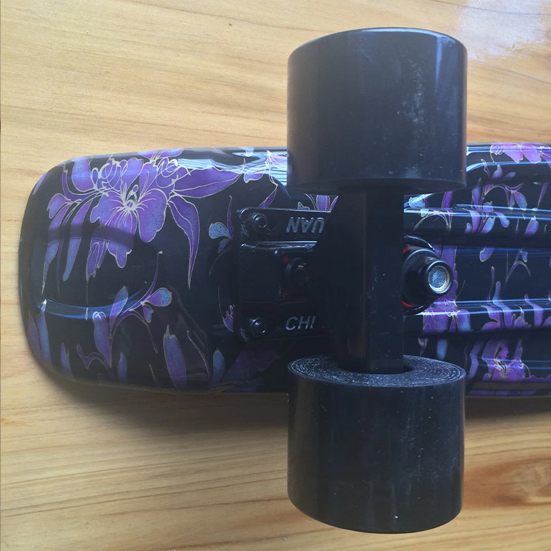 Фиолетовый цветочный мини круизер Пенни Доска Пластиковый Скейтборд 2" X 6" Ретро лонгборд скейт графический принт не требуется сборка