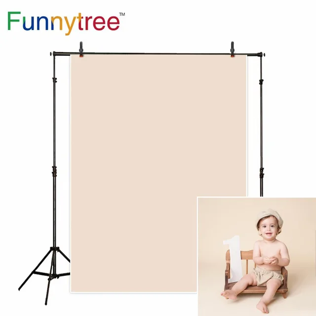 Funnytree Photo background photography newborn baby Light Brown Solid color birthday backdrops for photo studio photophone