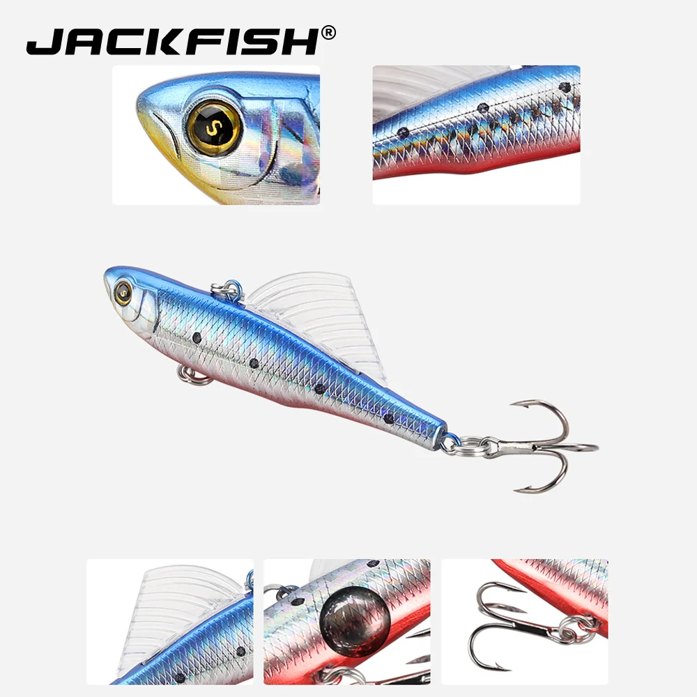 JACKFISH VIB рыболовная приманка искусственная приманка 6,8 см/13 г жесткая рыболовная приманка кальмарная приманка с плавниками приманка, рыболовные снасти Pesca