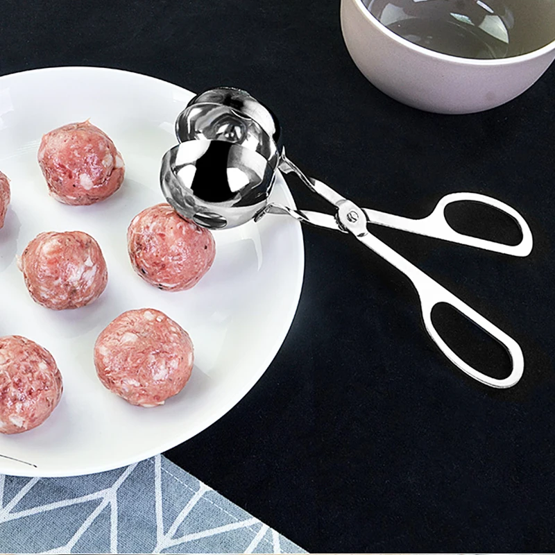 

2 Size Stainless Steel Meatball Maker Meat Clip Profession Beef Chicken Fish Meat Ball Maker Cooking Meat Tool Kitchen Gadget