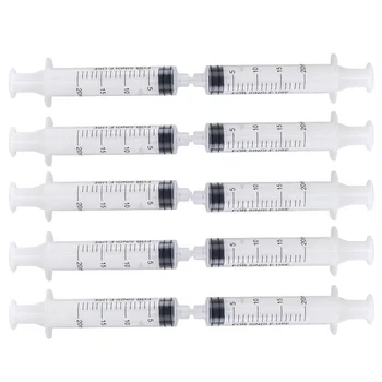 

10PCS 5.12" Transparent Plastic Screw Type 20ml Capacity Liquid Hand Push Dispensing Industrial Syringe Berral