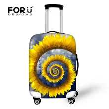 FORUDESIGNS/Стильный Эластичный Защитный чехол для багажа с принтом подсолнуха, водонепроницаемый чехол от пыли и дождя для 18-30 дюймов, чехол для багажника, чехлы