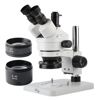 

3.5X-90X Education, Biological Research Trinocular Micro Scope Dissecting Zoom Stereo Microscope with 144-LED Light 1X,0.5XCTV
