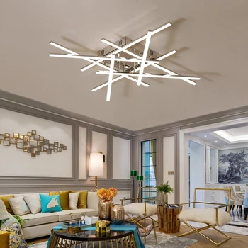 

NEO Gleam Chrome Dimmable Modern led Chandelier For Living Room Bedroom Study Room RC Ceiling Chandelier Fixtures Free Shipping