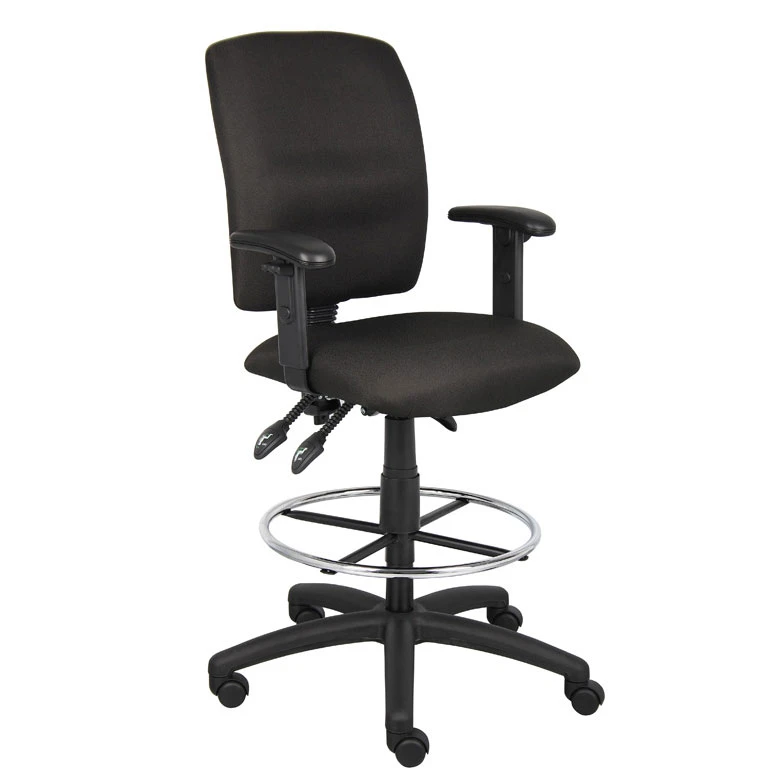 

Boss B1636-Bk Multi-Function Fabric Drafting Stool With Adjustable Arms