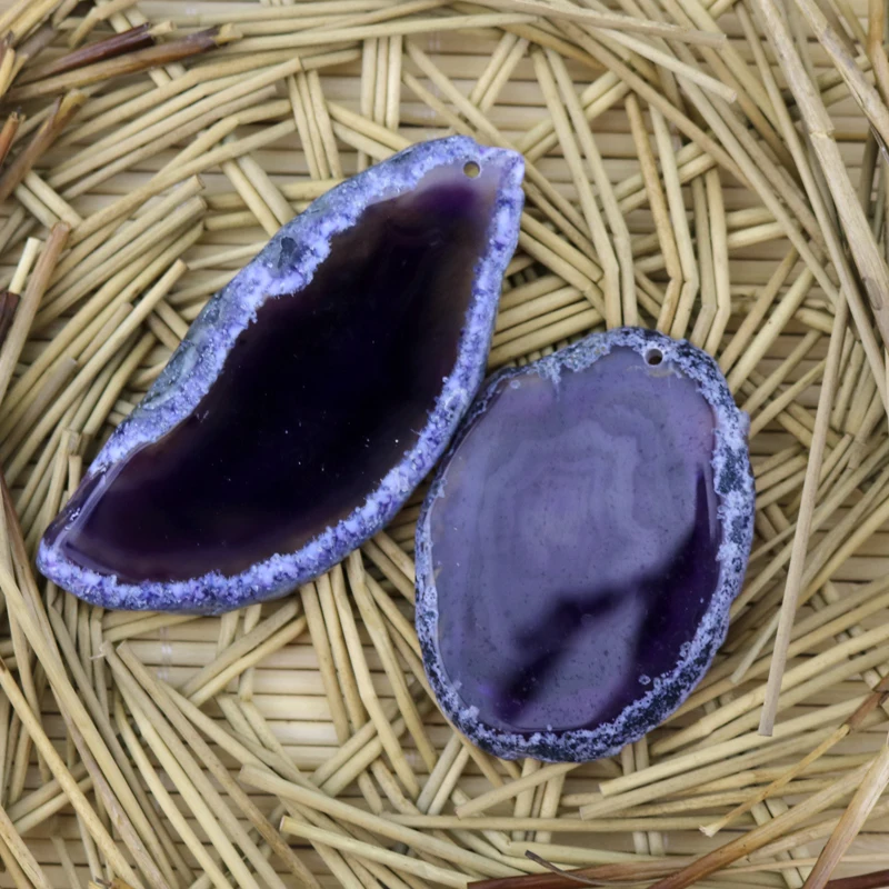 

1pcs Purple Natural Stone stone Slices Charms Pendant 50-80mm Length Jewelry Necklace Pendant DIY Making For European Jewelry