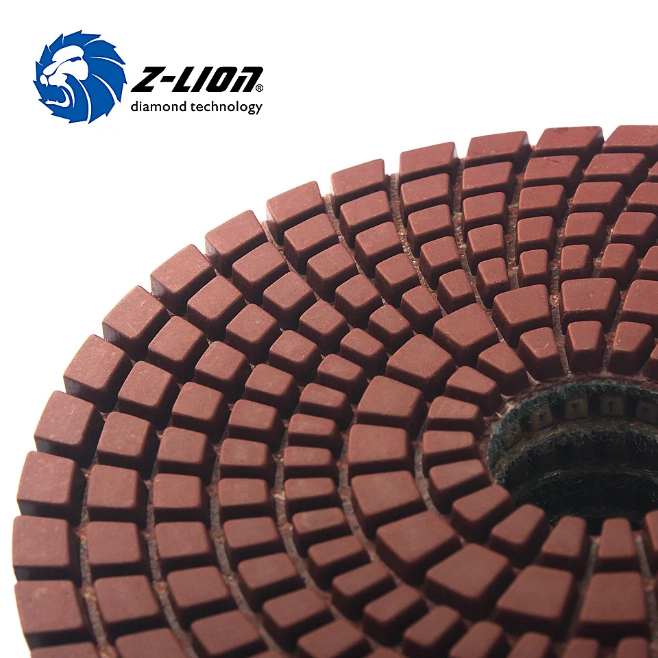 4-Inch Diamond Convex Polishing Pad Set With Backer - Wet Polishing For Marble & Granite