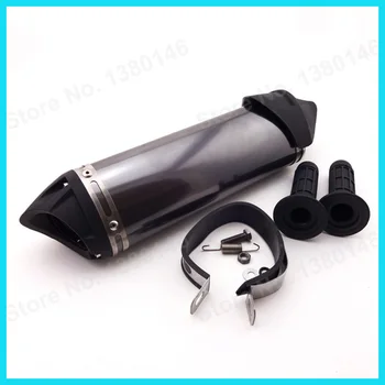

Pit Dirt Bike Hand Grips + Exhaust Muffler With Removable Silencer ATV Quad Motorcycle Motocross