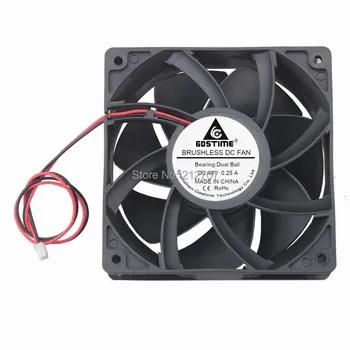

10PCS Gdstime 12038 12cm 120mm DC 48V 0.25A 2 Wires Double Ball Bearing Cooler Cooling Fan