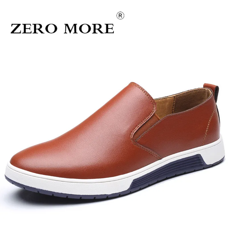 

Zeromore Mens Shoes Casual Large Sizes Split Leather Spring Round Toe Slip On Shoes Men Loafers Slip On Men Shoes Luxury 2019