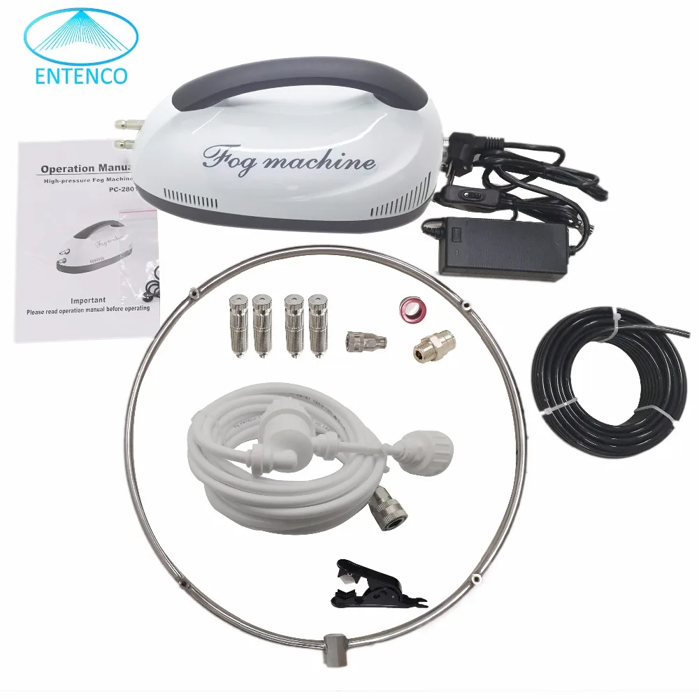 

S118 High Pressure Misting Cooling System--0.2L Mini pump+1PC Stainless Steel Fan Ring with 4PCS Misting Nozzle