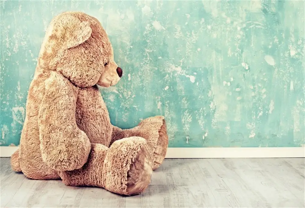 Laeacco детские игрушки плюшевый медведь сердце зажим деревянные доски вечерние Портретные Фото фоны фото фоны фотосессия Фотостудия - Цвет: Кофе