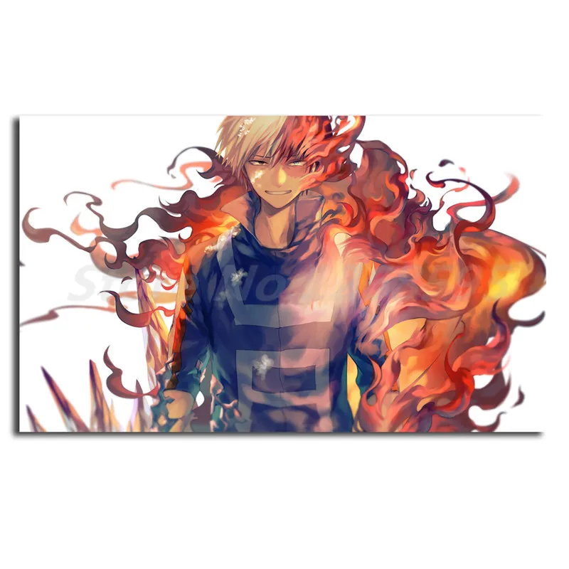 Anime Boku No Hero Academia Shouto Todoroki Wallpaper Art Canvas