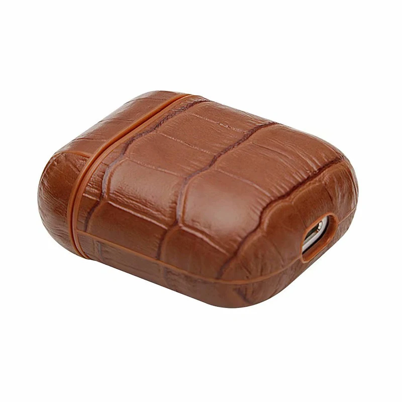 Case For Air Pods Leather Brown Wireless Bluetooth Earphone Protector For Apple Earpods PU Leather Cases For Airpods 2019 (1)