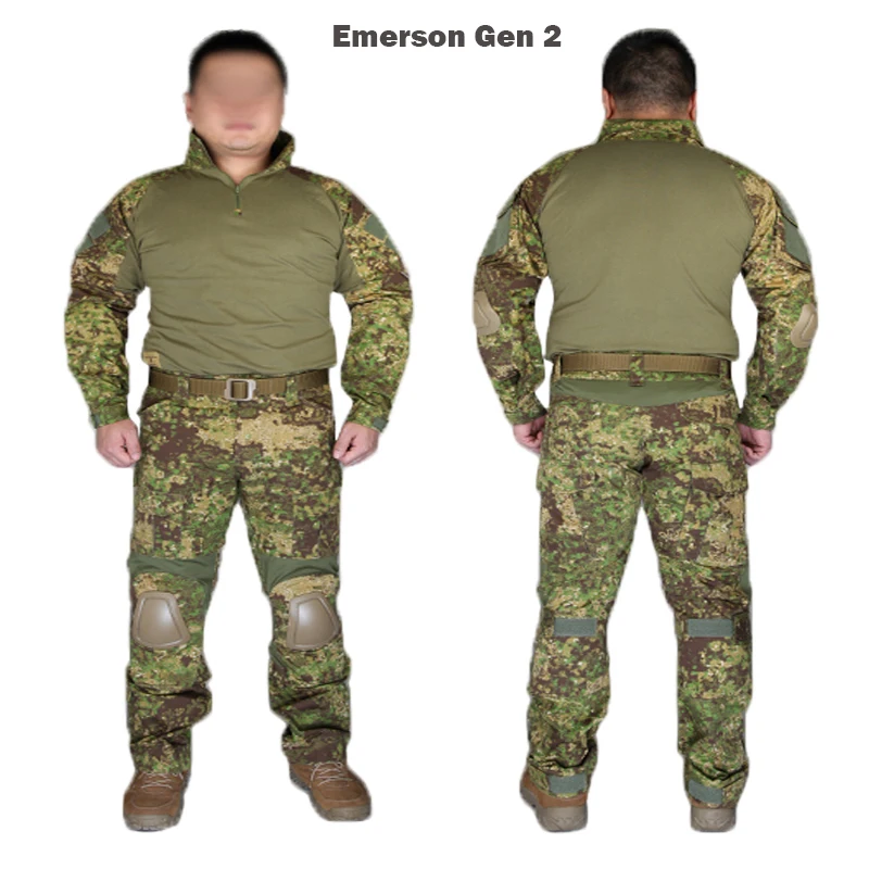 

Gen2 Tempur BDU Shirt & Celana & bantalan memerangi seragam Hutan belang-belang kamuflase kamuflase militer seragam Hunting Part