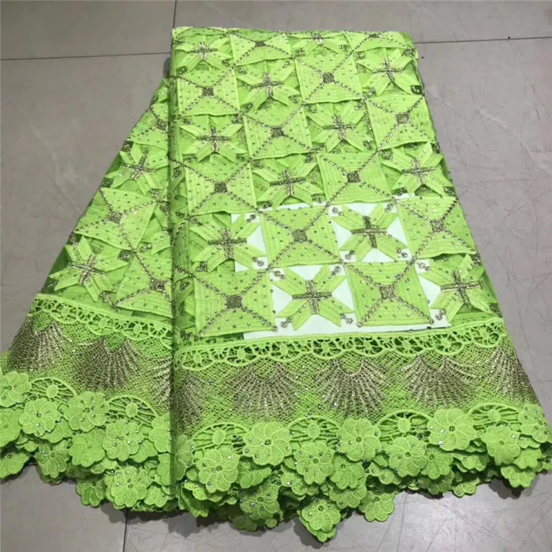

Latest African Lace Fabric 2019 High Quality Embroidered Nigerian Stones Net Lace Fabrics For Party Guipure Lace Fabric NLY69-1