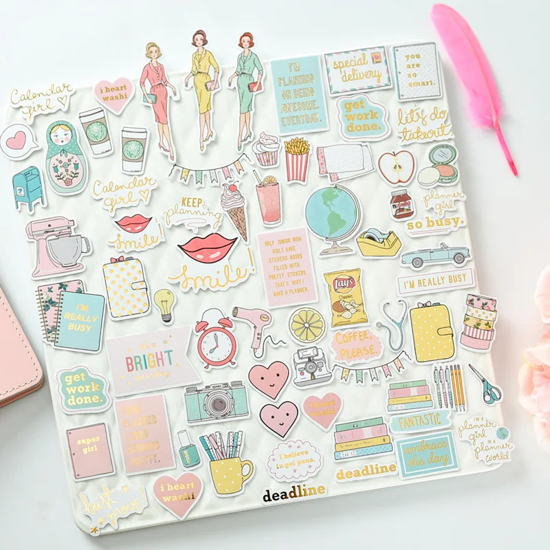 

KSCRAFT 60pcs Fashion Lady Cardstock Die Cuts for Scrapbooking Happy Planner/Card Making/Journaling Project
